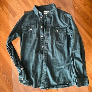 Edgevale men’s Medium button-up dark teal/blue/green